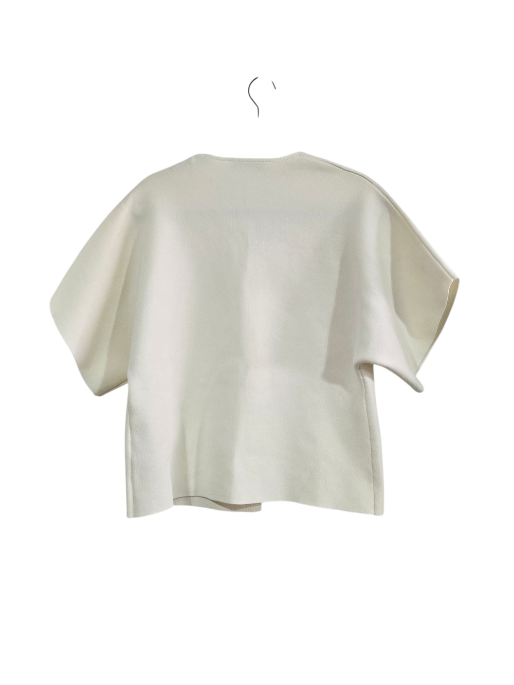 Zara Cream Button-Down Short Sleeve V-Neck Top - Picture 3 of 8